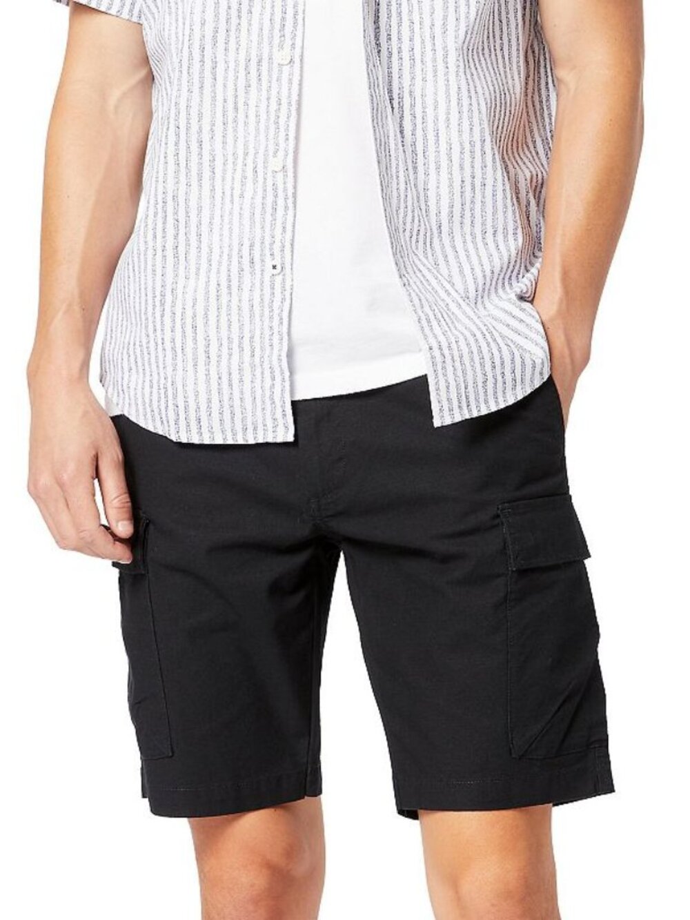 Dockers Men's Smart 360 Tech 9" Cargo Shorts - Mineral Black   NWT